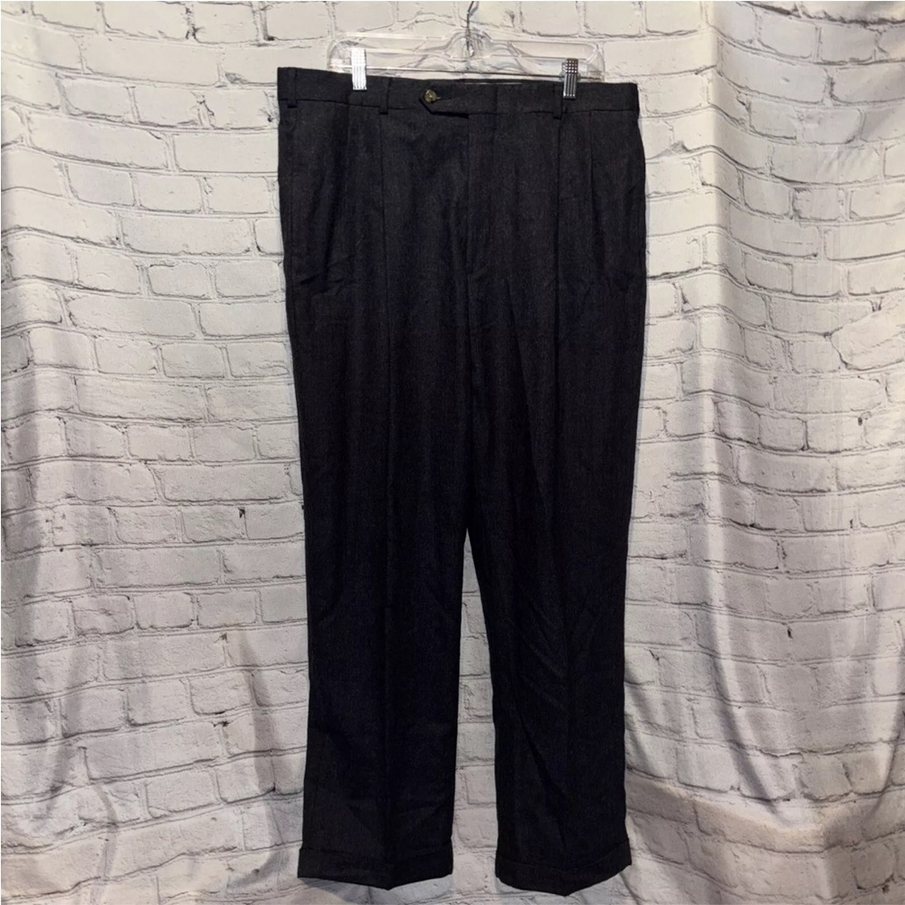 Tommy Hilfiger Mens Navy Blue Wool Slacks Pants Size 38x30 Flat Front Pockets